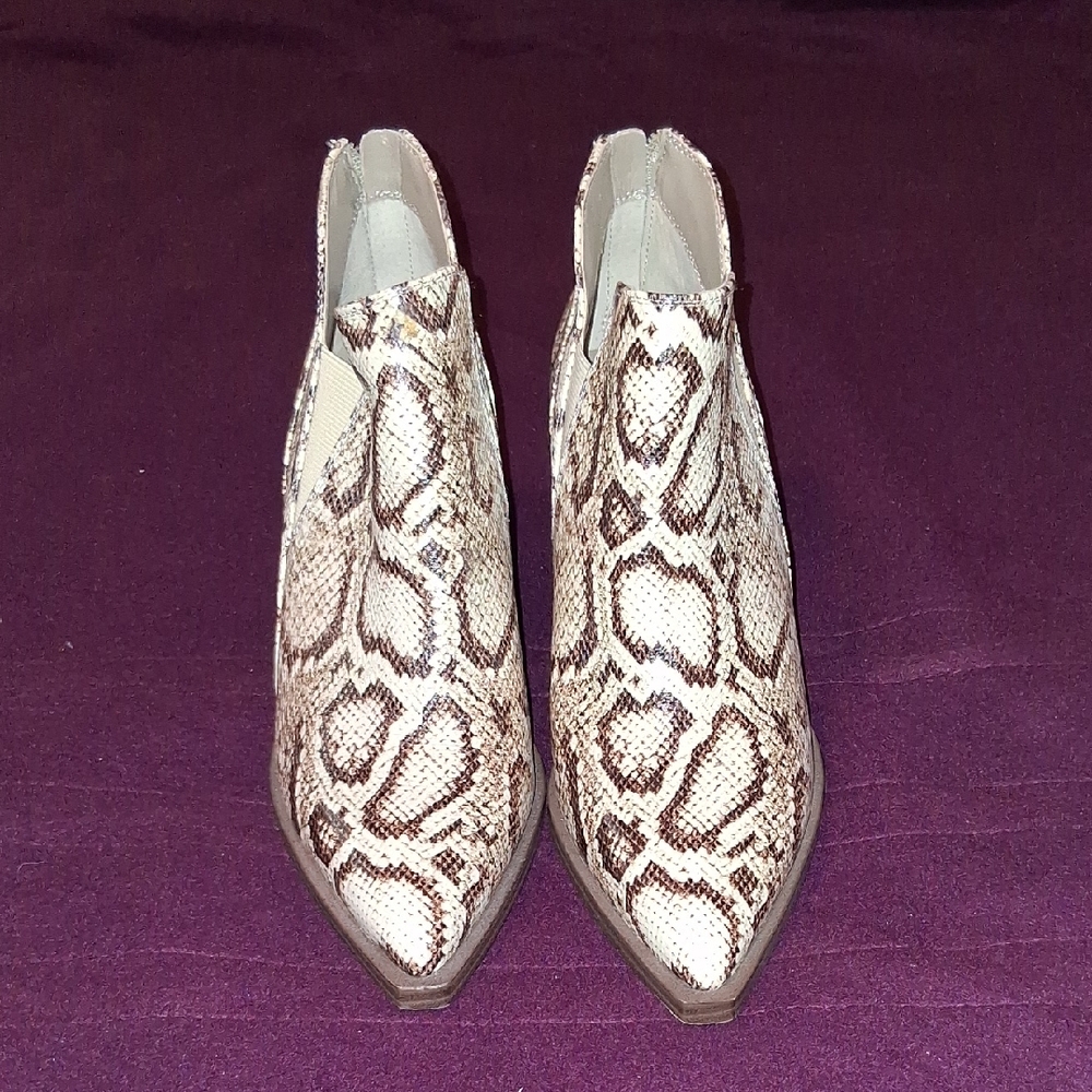 Vince Camuto Faux Snakeskin Ankle Booties